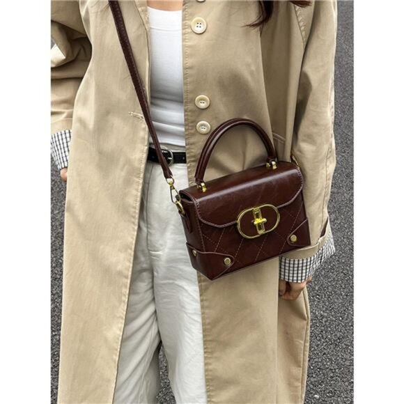 Quilted Pattern Top Handle Crossbody Bag - Picture 6 of 6